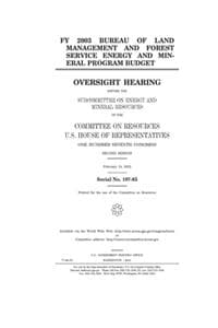 FY 2003 Bureau of La...