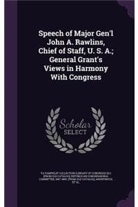 Speech of Major Gen'...
